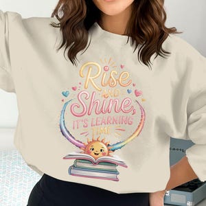 Rise and Shine Png, Its Learning Time Png, Sun Clipart, Books Png, Back To School Png, Sublimation Png, Digital Nedladdning