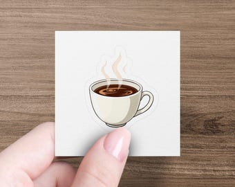 Adesivo para xícara de café, adesivo fofo para café, presente para amantes de café, adesivos estéticos, adesivo para laptop, decoração para garrafa de água, adesivo para planejador