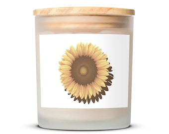 Bougie tournesol, bougie florale jaune vif, bougie d'aromathérapie inspirée de la nature, bougie cadeau tournesol, décoration tournesol unique