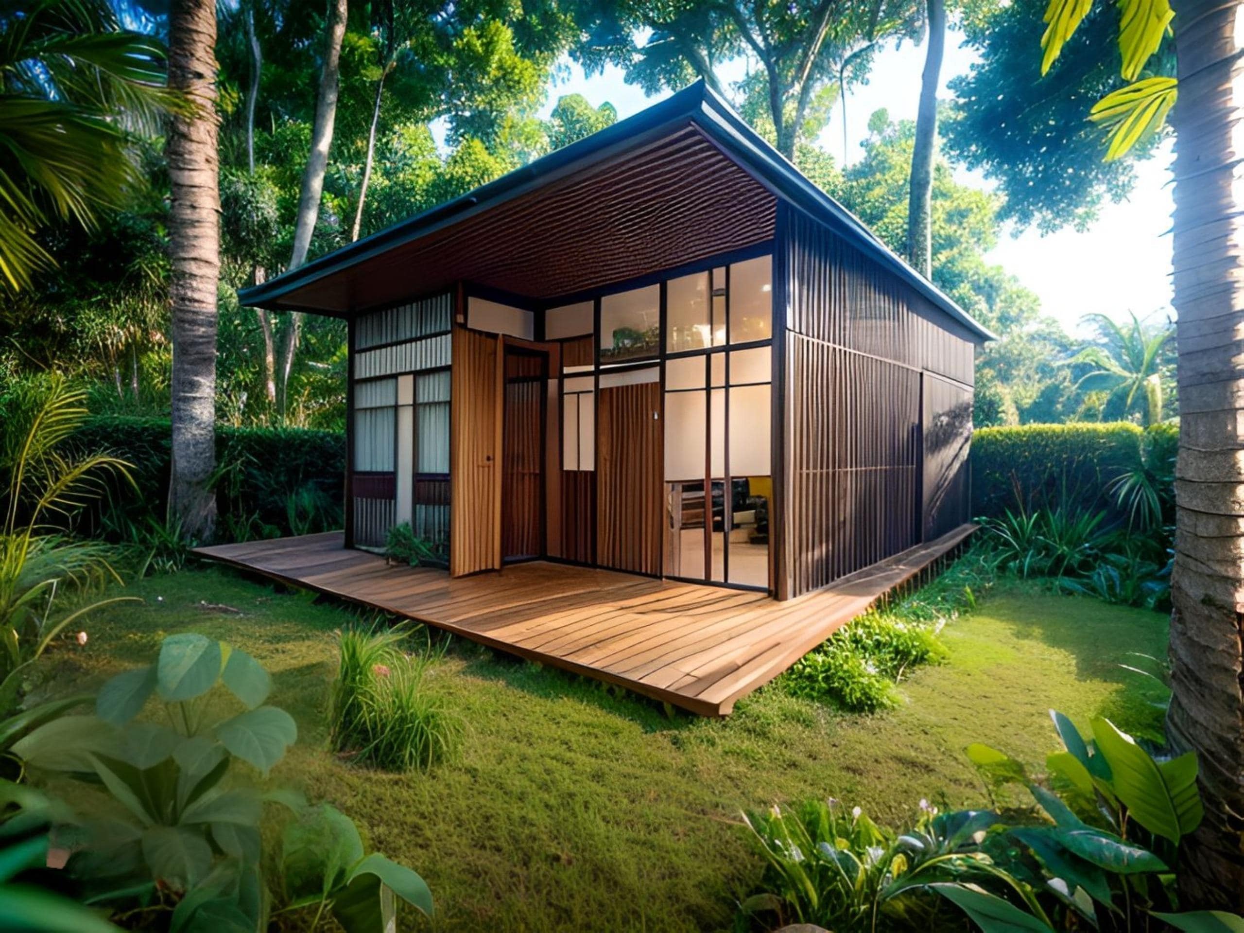 Detailed plans of traditional Japanese hut - Architectural drawings for construction