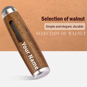 Cenicero de coche personalizado / Porta cigarrillos de madera de nogal personalizado / Regalo portátil anticenizas / Accesorios para fumar personalizados