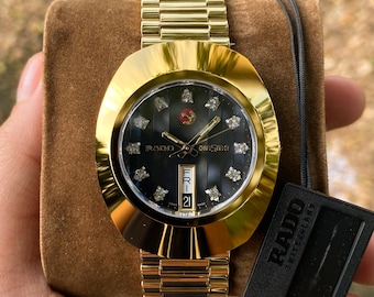 Vintage Style Rado Diastar Automatic Watch: 11-stone Sapphire