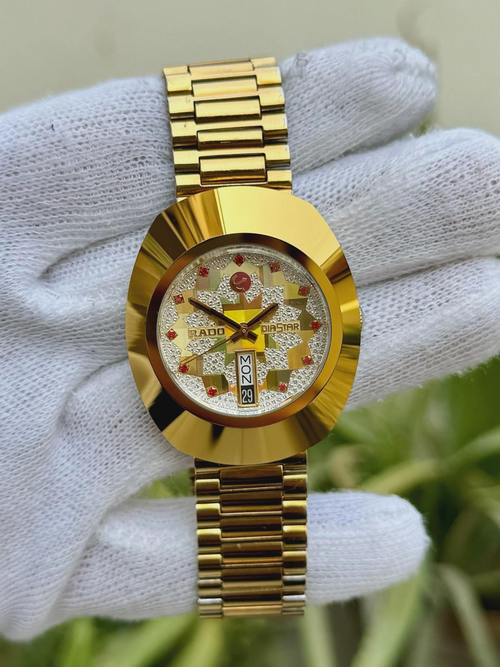 Vintage Style Rado Diastar Automatic Watch: 11-stone Sapphire