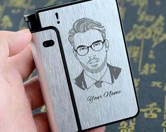 Customizable Focus Automatic Cigarette Lighter with case | Automatic Cigarettes Holder | 10 Pcs Cigarette Case | Metal Cigaret Boxes