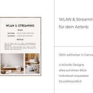Wi-Fi- en streaminginformatie voor je Airbnb | 4 bewerkbare Canva-sjablonen