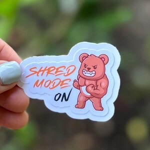 Adesivo Modo Shred | Rato de Academia | Metas de Fitness | Trilha | Adesivo de Musculação | Adesivo para Armário de Academia | Adesivo para Garrafa de Água | Humor na Academia