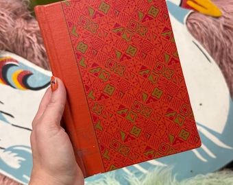 Diario vintage / Carta da registro verde riciclata, cucita a mano