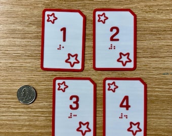 Accessible Math Card Game with Braille, Raised Tactile Graphics, and Color Contrast