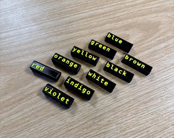 10 pack of The Original Crayon Caps with Braille, Raised Text, and High Color Contrast