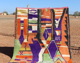 Handmade  Moroccan Rug for livingroom: Berber Beni Ourain Style