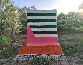 Custom Morrocan PInk Rug, Beni Ourain Rug, Handmade PInk Rug, Moroccan Area Rug, Moroccan Berber Rug, Moroccan Rug, Moroccan Rug 8x10