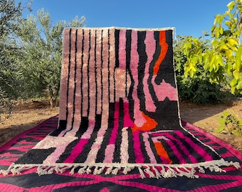 Vibrant Moroccan Boujaad Rug for Unique Home Decor - Custom Handwoven Berber Rug in Stunning Multicolors - One-of-a-Kind Moroccan Rug
