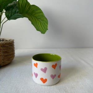 Heart Ceramic Latte Mug – Handmade Pottery Mug – Cappuccino Tasse – Cute Ceramics – Modern Ceramics Handcrafted Mug 200ml