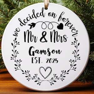 First Christmas Engaged Ornament, Personalized Engagement Gift for Couples, Custom Engagement Christmas Keepsake, Engaged Christmas Ornament