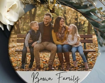 Personalized Photo Ornament, Custom Christmas Couples Ornament, Ceramic Holiday Decor, Unique Gift for Her or Him, Custom Photo Keepsake