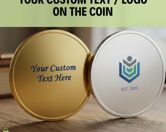 Custom Engraved Metal Coin: Groomsmen Gift, Logo Token, Gold or Silver