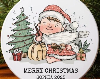 Personalized Christmas Ornament, Custom Name Holiday Keepsake, XMas Gift For Kids 2025