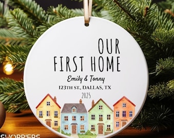 Personalized Our First Home Ornament, Family Keepsake, Christmas Gift for Couple, Family Name