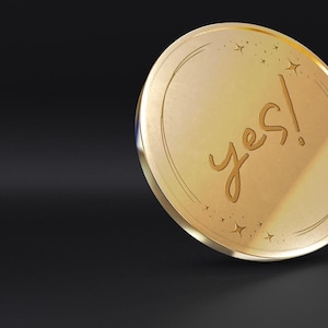 Yes No Decision Coin, Personalized Challenge Coin, 40mm Double-Sided Metal Challenge Coin, Gifts For Him / Her, Birthday Gift, Engraved Coin