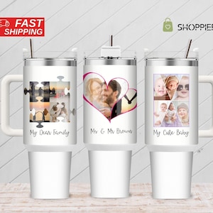 Custom 40oz Tumbler With Photo, Custom Collage Tumbler with Straw, Mothers Day, Personalized Picture Mug, Family Memories, Gift for Mom
