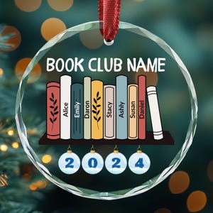 Unique Christmas Ornament Gift for Book Lovers | Bookwarms Librarians | Keepsake for Library and Bookshelf