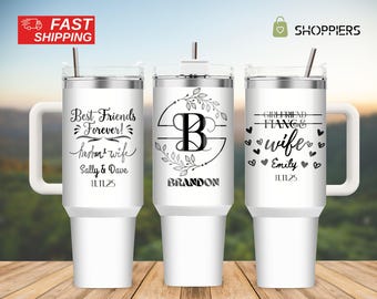 Personalized 40oz Tumbler: Engraved Insulated Cup, Bridesmaid Proposal Gift