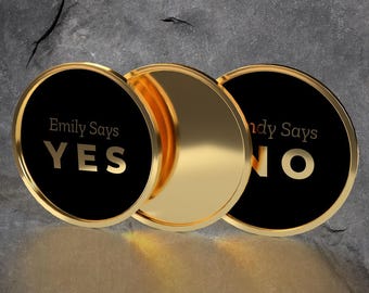 Personalized Yes No Decision Coin: Novelty Gift for Couples