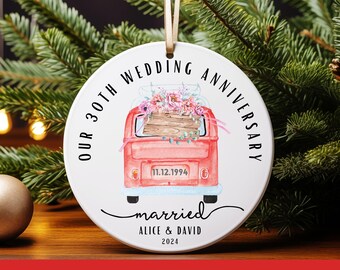 Personalized Anniversary Ornament: Milestone Keepsake Gift for Newlyweds