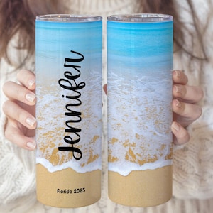 Personalized Beach Vacation Tumbler: Custom Family Trip Summer Cup
