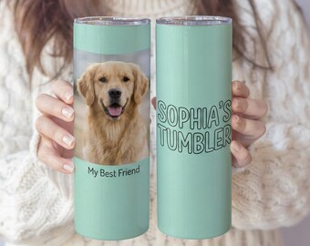 Custom 20oz Skinny Tumbler with Picture - Upload Your Image & Text on Both Sides - Personalized Cup  Birthday, Wedding, Bridesmaid Gift