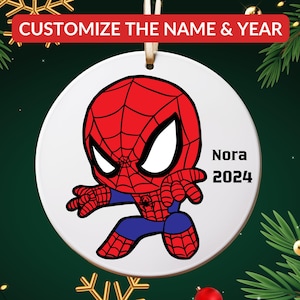 Custom Superhero Christmas Ornament | Kids Superhero Team 2025 Tree Decor | Unique Gift for Children
