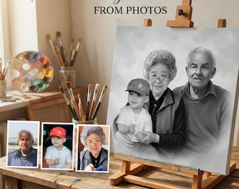 Custom Memorial Photo – Anniversary Gift for Parents or Grandparents | Combine Photos of Loved Ones - Christmas Gift (Digital Art)