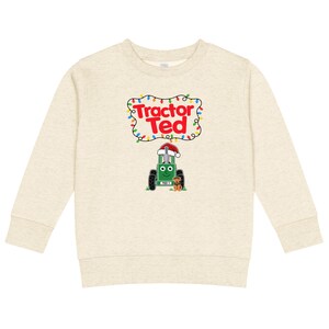 Tractor Ted Christmas Barntröja med rund halsringning, röd text
