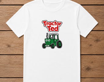 Tractor Ted Toddler Tee | Vinyl Graphic Tractor Ted White Shirt