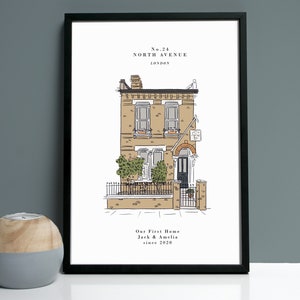 Custom House Portrait, New Home Gift, Housewarming Art Print