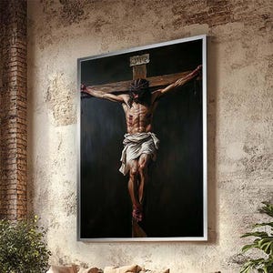 Jesus Crucifixion Canvas Print – Passion of Christ Canvas, Christian Wall Art, Religious Decor, Good Friday Artwork, Faith-Based Home Gift