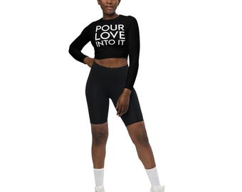 POUR LOVE Recycled long-sleeve crop top