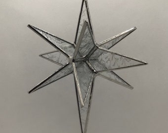 Glass Star Handmade free blown Tree topper