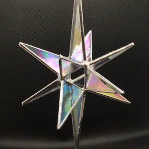 Stained glass star - 7&quot;   12 point, open center