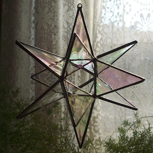 Stained glass star - 6&quot;  12 point Moravian Star