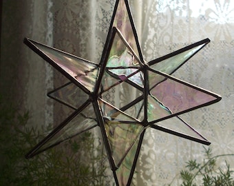 Stained glass star - 6"  12 point Moravian Star