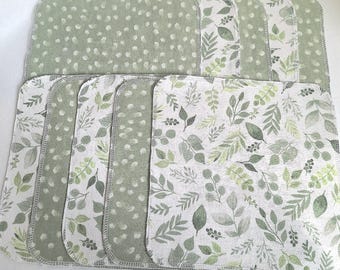 10X10 Cotton Flannel Napkins: 1 Ply Reusable Wipes, Spring Theme Kitchen Refresh