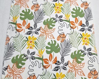 Reusable Paper Towels: Cotton Flannel Kitchen Cloths, Eco-Friendly, Monstera Leaf Print, 10" X 12"