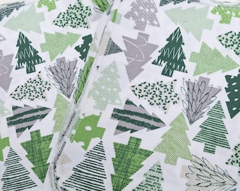 Reusable Cotton Flannel Kitchen Towels: Paperless Zero Waste, Christmas tree pattern