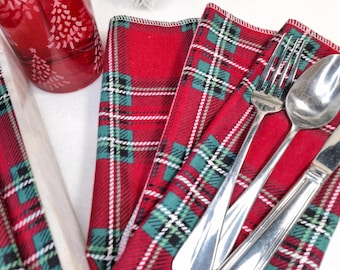 Plaid Cotton Flannel Paperless Towels: Reusable Cloth Napkins, 10"X12"
