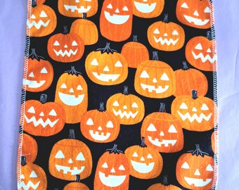 Halloween Pumpkin Glow-in-Dark Cotton Flannel Towels, Paperless Paper Towels, Set of 6