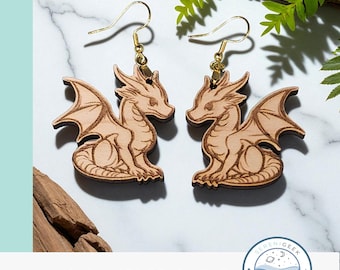 Dragon Earring SVG File: Laser Cut Fantasy Jewelry (Digital Download)
