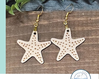 Starfish earring SVG file beach jewelry laser cut design summer ocean earrings digital download digital laser cut pattern