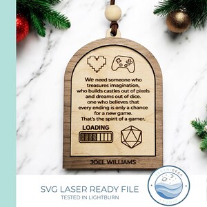 Gamer quote svg digital download geek poem laser cut ornament file nerd gift svg religious and secular versions