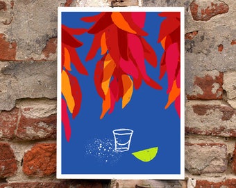 Tequila moment - kitchen art print - 11"x15" - archival fine art giclée print